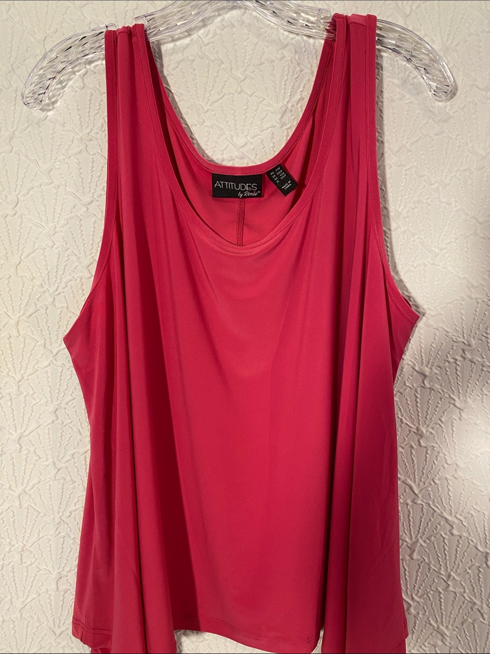 Attitudes by Renee Fuchsia Layered Draped Tank
